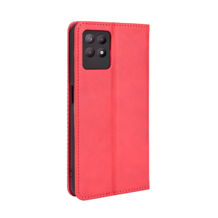 For OPPO Realme 8i Magnetic Buckle Retro Crazy Horse Texture Horizontal Flip Leather Case with Holder & Card Slots & Photo Frame