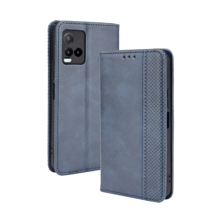 For vivo Y33s / Y21 / Y21s Magnetic Buckle Retro Crazy Horse Texture Horizontal Flip Leather Case with Holder & Card Slots & Photo Frame