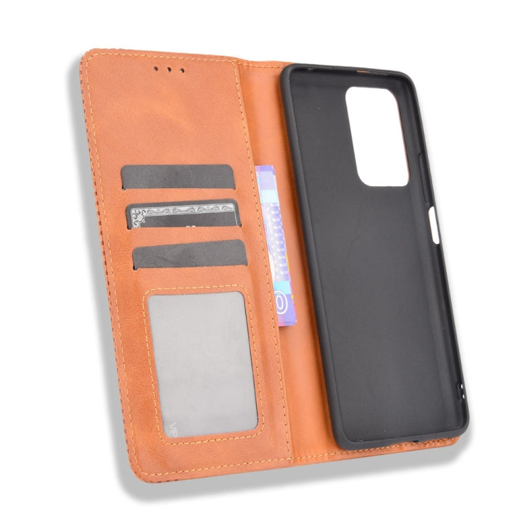 For Xiaomi Mi 11T / 11T Pro Magnetic Buckle Retro Crazy Horse Texture Horizontal Flip Leather Case with Holder & Card Slots & Photo Frame