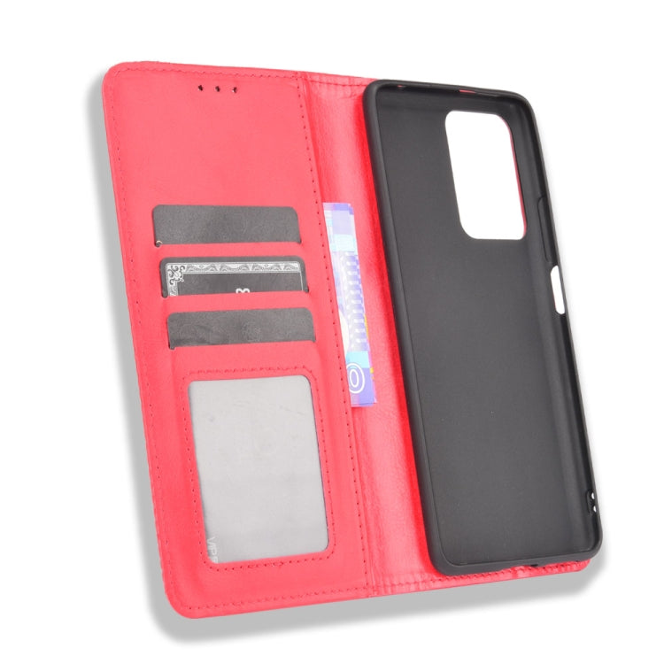 For Xiaomi Mi 11T / 11T Pro Magnetic Buckle Retro Crazy Horse Texture Horizontal Flip Leather Case with Holder & Card Slots & Photo Frame