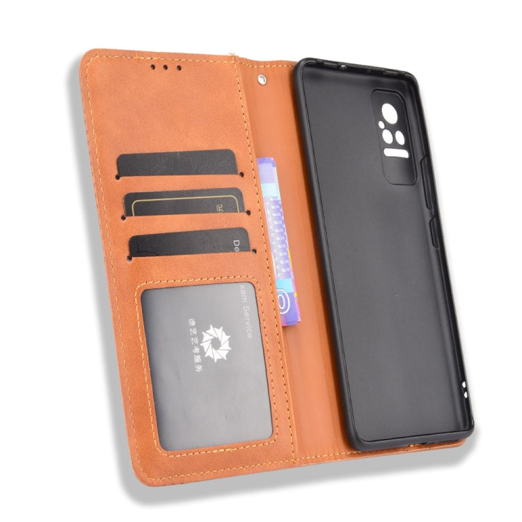 For Xiaomi Civi Magnetic Buckle Retro Crazy Horse Texture Horizontal Flip Leather Case with Holder & Card Slots & Photo Frame