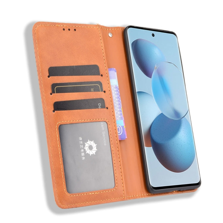 For Xiaomi Civi Magnetic Buckle Retro Crazy Horse Texture Horizontal Flip Leather Case with Holder & Card Slots & Photo Frame