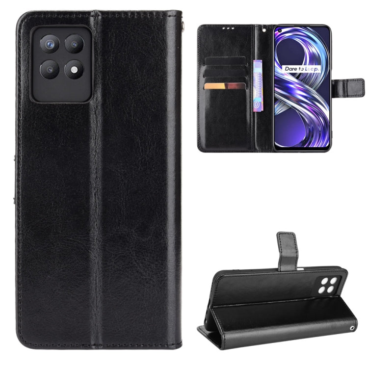 For OPPO Realme 8i Crazy Horse Texture Horizontal Flip Leather Case with Holder & Card Slots & Lanyard
