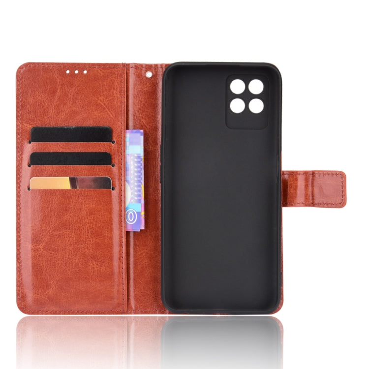 For OPPO Realme 8i Crazy Horse Texture Horizontal Flip Leather Case with Holder & Card Slots & Lanyard