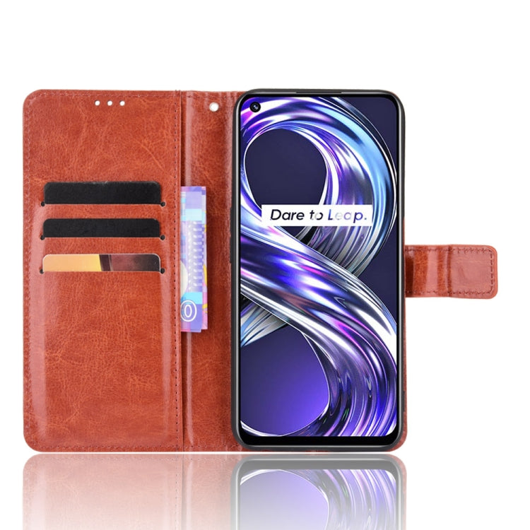For OPPO Realme 8i Crazy Horse Texture Horizontal Flip Leather Case with Holder & Card Slots & Lanyard