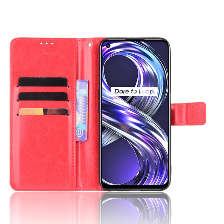 For OPPO Realme 8i Crazy Horse Texture Horizontal Flip Leather Case with Holder & Card Slots & Lanyard