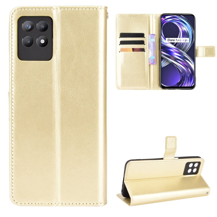 For OPPO Realme 8i Crazy Horse Texture Horizontal Flip Leather Case with Holder & Card Slots & Lanyard