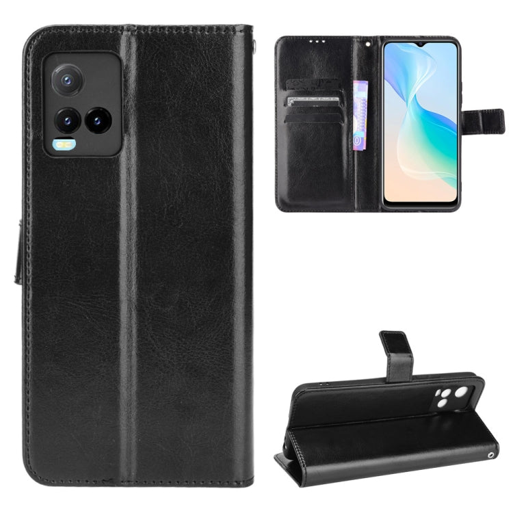 For vivo Y33s / Y21 / Y21s Crazy Horse Texture Horizontal Flip Leather Case with Holder & Card Slots & Lanyard