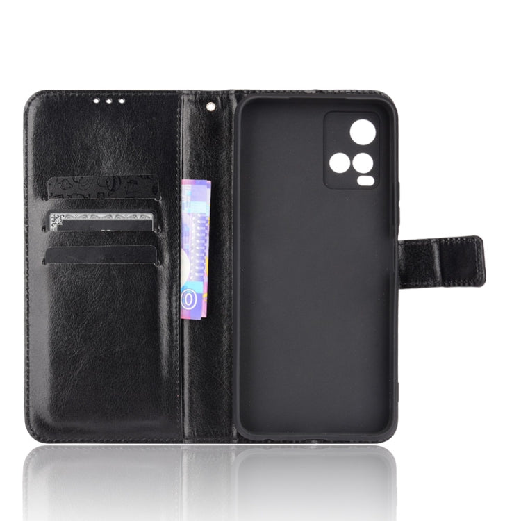 For vivo Y33s / Y21 / Y21s Crazy Horse Texture Horizontal Flip Leather Case with Holder & Card Slots & Lanyard