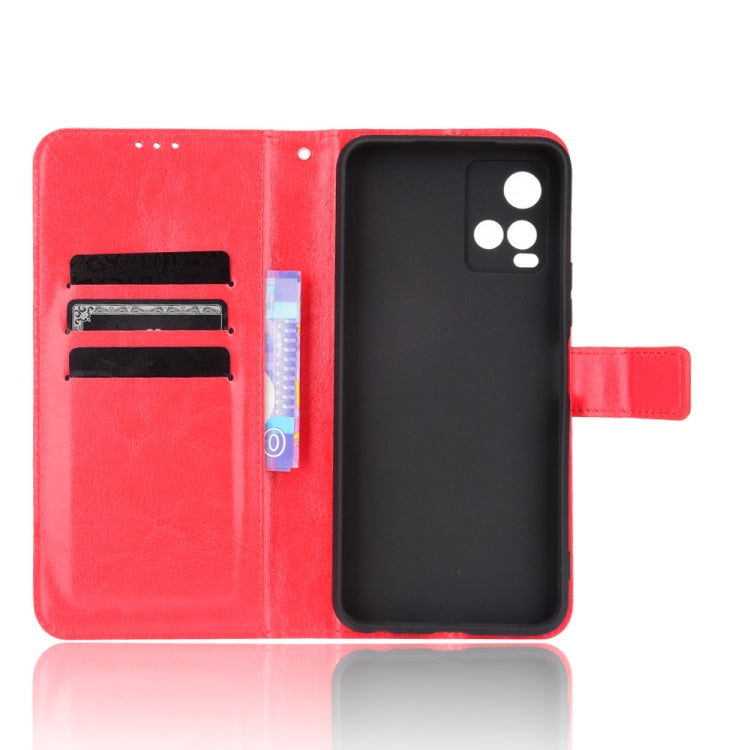 For vivo Y33s / Y21 / Y21s Crazy Horse Texture Horizontal Flip Leather Case with Holder & Card Slots & Lanyard