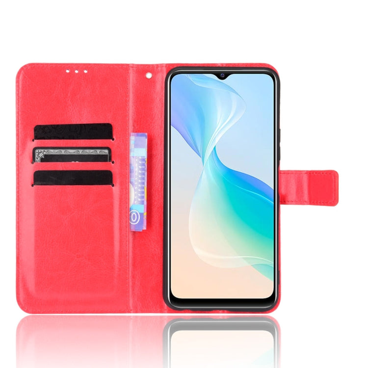 For vivo Y33s / Y21 / Y21s Crazy Horse Texture Horizontal Flip Leather Case with Holder & Card Slots & Lanyard