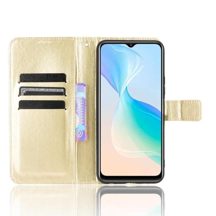 For vivo Y33s / Y21 / Y21s Crazy Horse Texture Horizontal Flip Leather Case with Holder & Card Slots & Lanyard