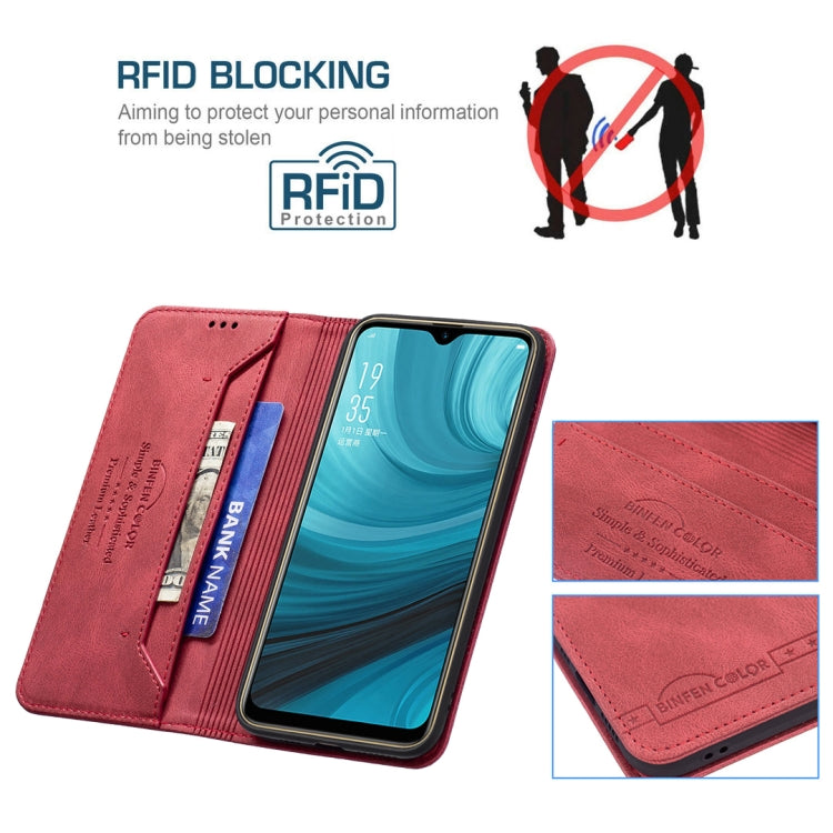 For OPPO A7 Magnetic RFID Blocking Anti-Theft Leather Case with Holder & Card Slots & Wallet