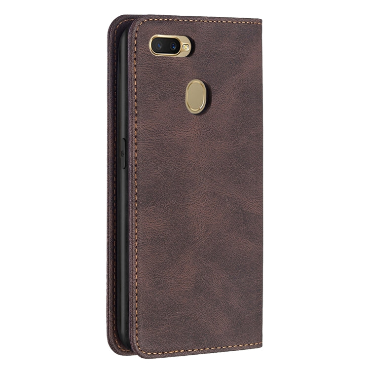 For OPPO A7 Magnetic RFID Blocking Anti-Theft Leather Case with Holder & Card Slots & Wallet