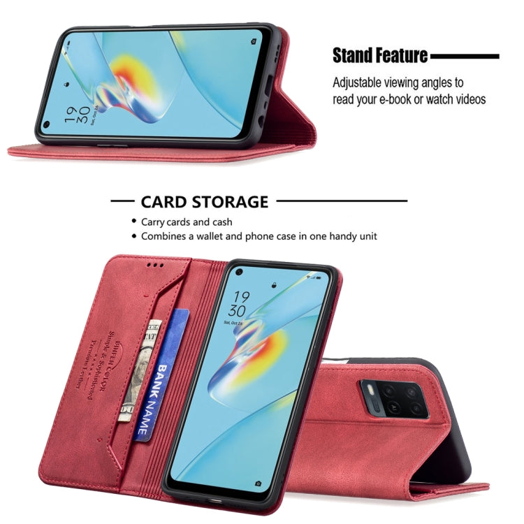 For OPPO A54 4G Magnetic RFID Blocking Anti-Theft Leather Case with Holder & Card Slots & Wallet