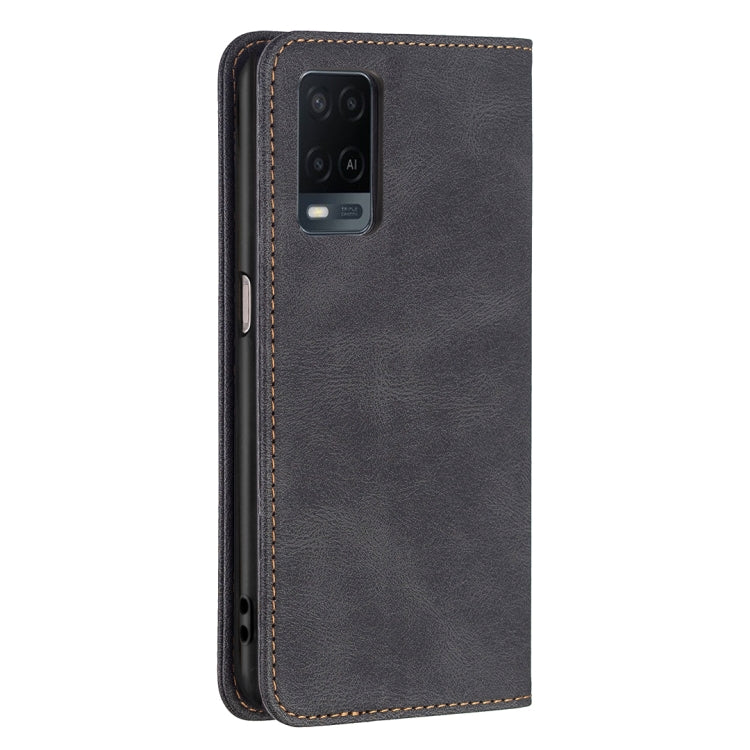 For OPPO A54 4G Magnetic RFID Blocking Anti-Theft Leather Case with Holder & Card Slots & Wallet