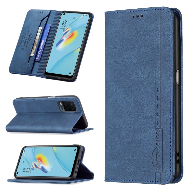 For OPPO A54 4G Magnetic RFID Blocking Anti-Theft Leather Case with Holder & Card Slots & Wallet