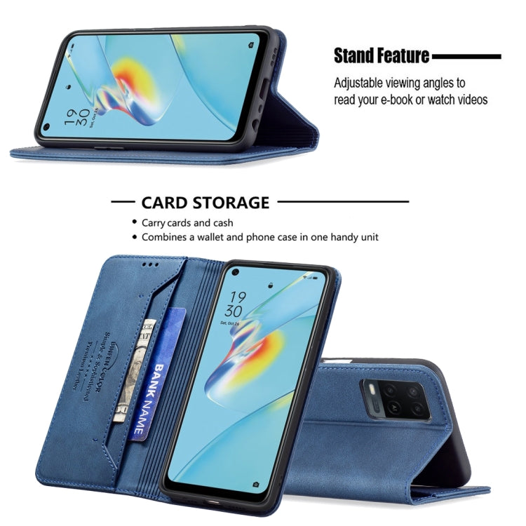 For OPPO A54 4G Magnetic RFID Blocking Anti-Theft Leather Case with Holder & Card Slots & Wallet