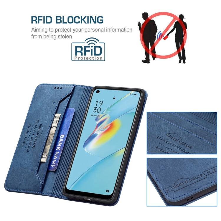 For OPPO A54 4G Magnetic RFID Blocking Anti-Theft Leather Case with Holder & Card Slots & Wallet