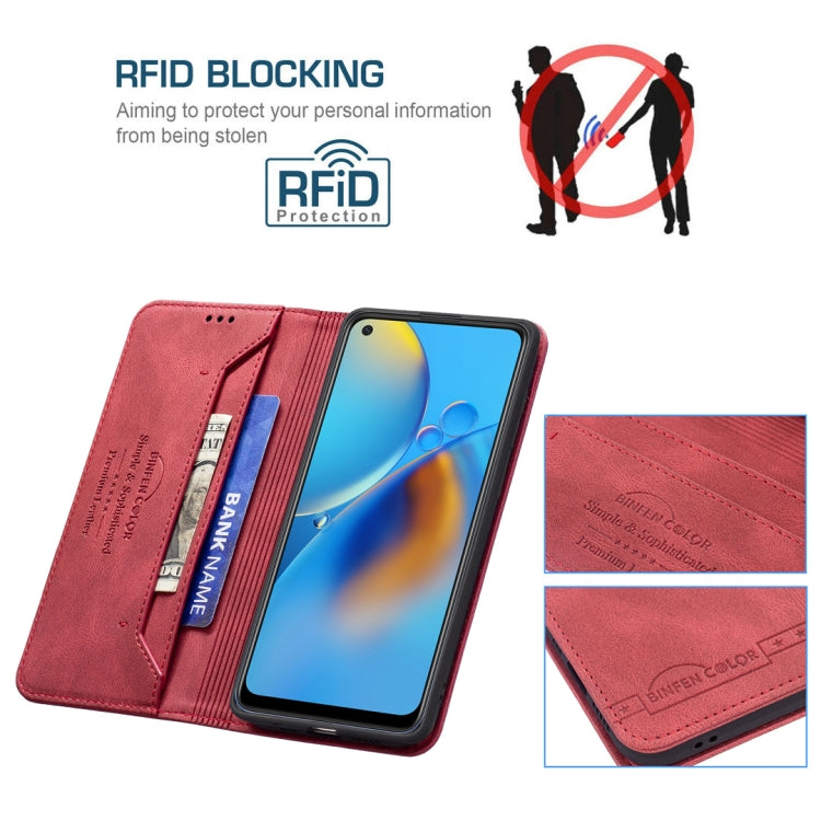 For OPPO A74 4G / F19 4G Magnetic RFID Blocking Anti-Theft Leather Case with Holder & Card Slots & Wallet