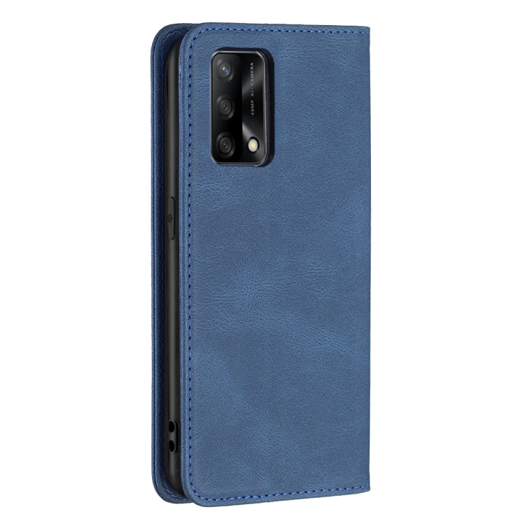 For OPPO A74 4G / F19 4G Magnetic RFID Blocking Anti-Theft Leather Case with Holder & Card Slots & Wallet