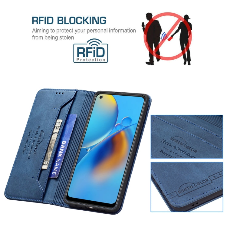 For OPPO A74 4G / F19 4G Magnetic RFID Blocking Anti-Theft Leather Case with Holder & Card Slots & Wallet
