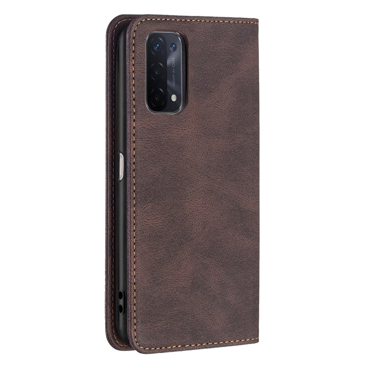 For OPPO A74 5G / A93 5G / A54 5G Magnetic RFID Blocking Anti-Theft Leather Case with Holder & Card Slots & Wallet