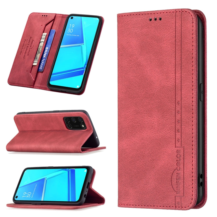 For OPPO A92 / A72 / A52 Magnetic RFID Blocking Anti-Theft Leather Case with Holder & Card Slots & Wallet
