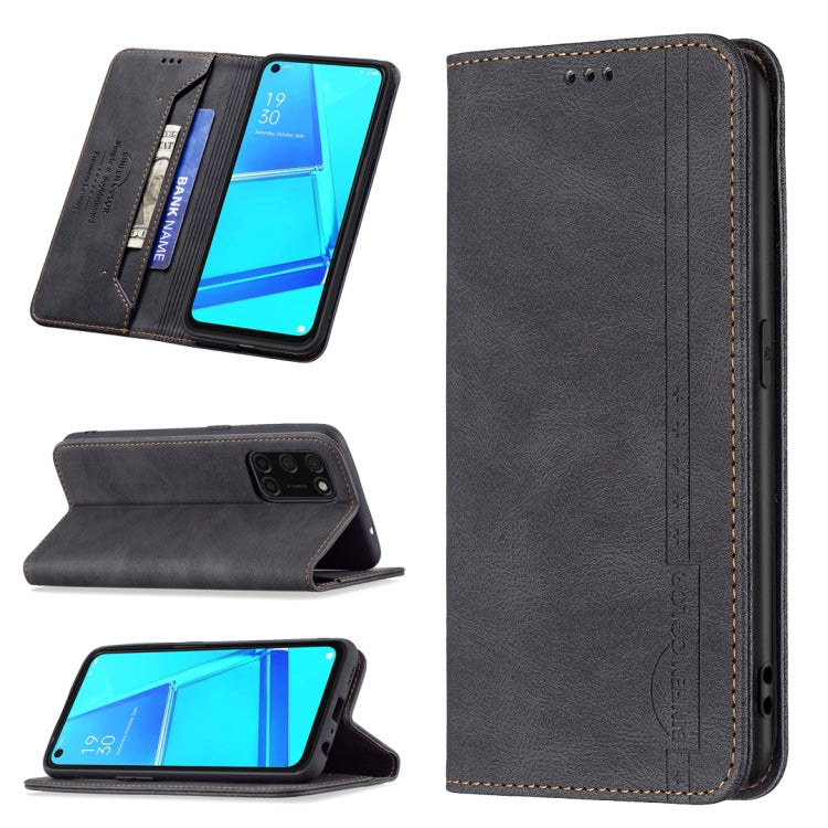 For OPPO A92 / A72 / A52 Magnetic RFID Blocking Anti-Theft Leather Case with Holder & Card Slots & Wallet