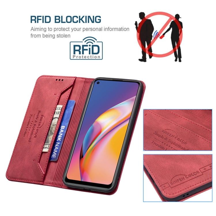 For OPPO A94 4G / Reno5 / F19 Pro Magnetic RFID Blocking Anti-Theft Leather Case with Holder & Card Slots & Wallet