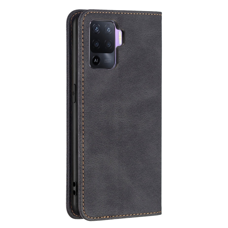 For OPPO A94 4G / Reno5 / F19 Pro Magnetic RFID Blocking Anti-Theft Leather Case with Holder & Card Slots & Wallet