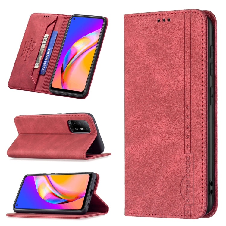 For OPPO A94 5G/F19 Pro Plus/Reno5 Z 5G Magnetic RFID Blocking Anti-Theft Leather Case with Holder & Card Slots & Wallet
