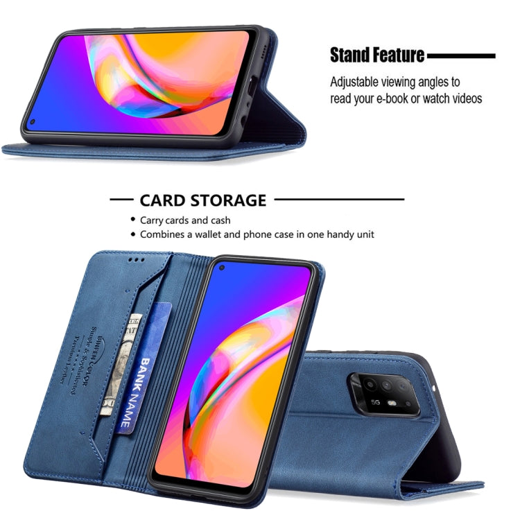 For OPPO A94 5G/F19 Pro Plus/Reno5 Z 5G Magnetic RFID Blocking Anti-Theft Leather Case with Holder & Card Slots & Wallet