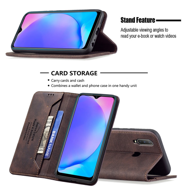 For vivo Y11 / Y15 / Y12 / Y17 Magnetic RFID Blocking Anti-Theft Leather Case with Holder & Card Slots & Wallet