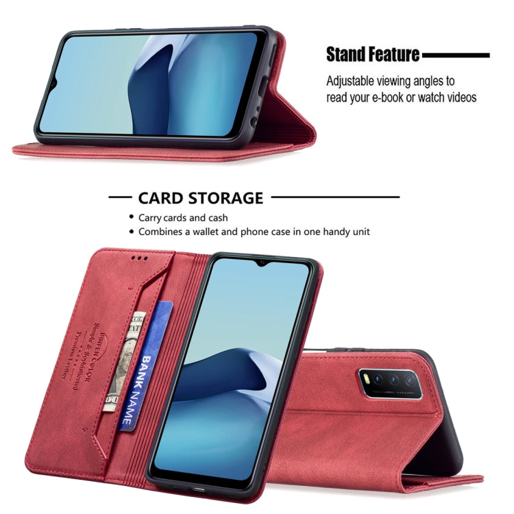 For vivo Y20 Magnetic RFID Blocking Anti-Theft Leather Case with Holder & Card Slots & Wallet