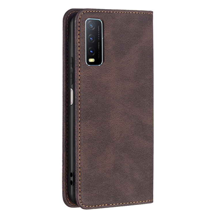 For vivo Y20 Magnetic RFID Blocking Anti-Theft Leather Case with Holder & Card Slots & Wallet