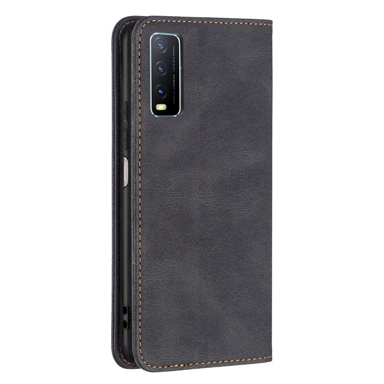 For vivo Y20 Magnetic RFID Blocking Anti-Theft Leather Case with Holder & Card Slots & Wallet