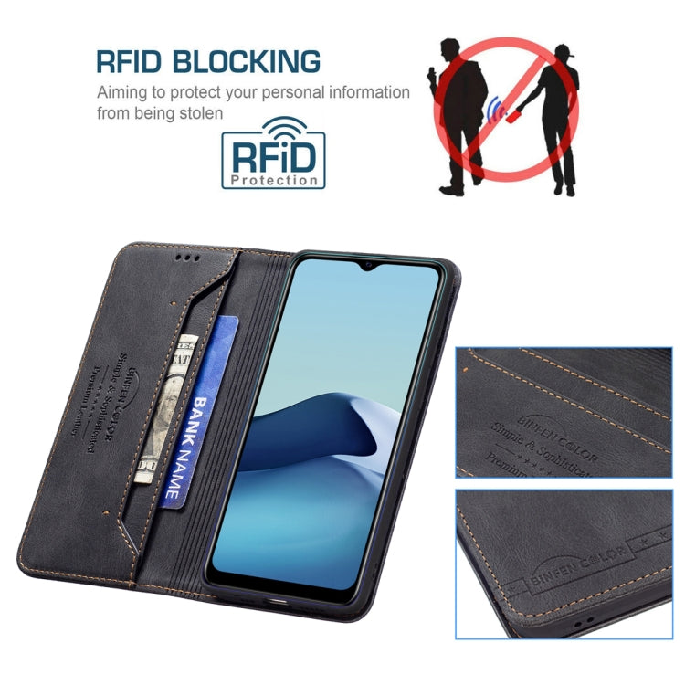 For vivo Y20 Magnetic RFID Blocking Anti-Theft Leather Case with Holder & Card Slots & Wallet