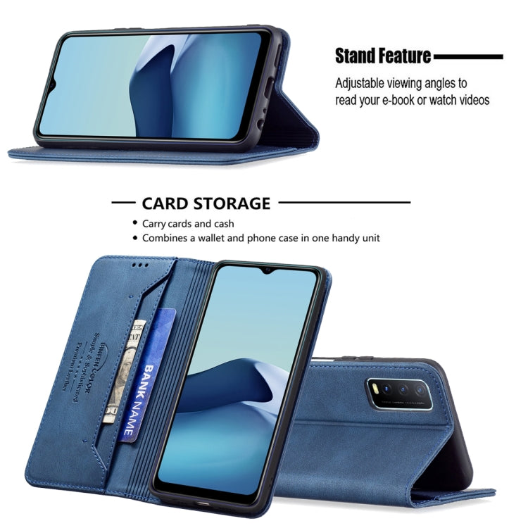 For vivo Y20 Magnetic RFID Blocking Anti-Theft Leather Case with Holder & Card Slots & Wallet