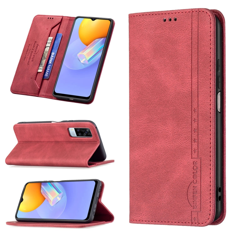 For vivo Y51 2020 / Y51a / Y51s Magnetic RFID Blocking Anti-Theft Leather Case with Holder & Card Slots & Wallet