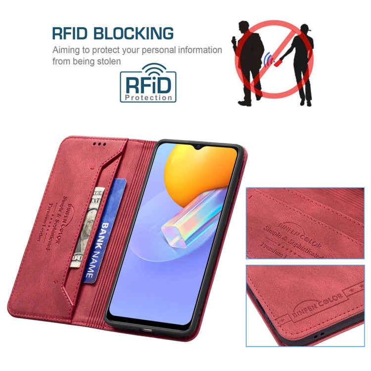 For vivo Y51 2020 / Y51a / Y51s Magnetic RFID Blocking Anti-Theft Leather Case with Holder & Card Slots & Wallet