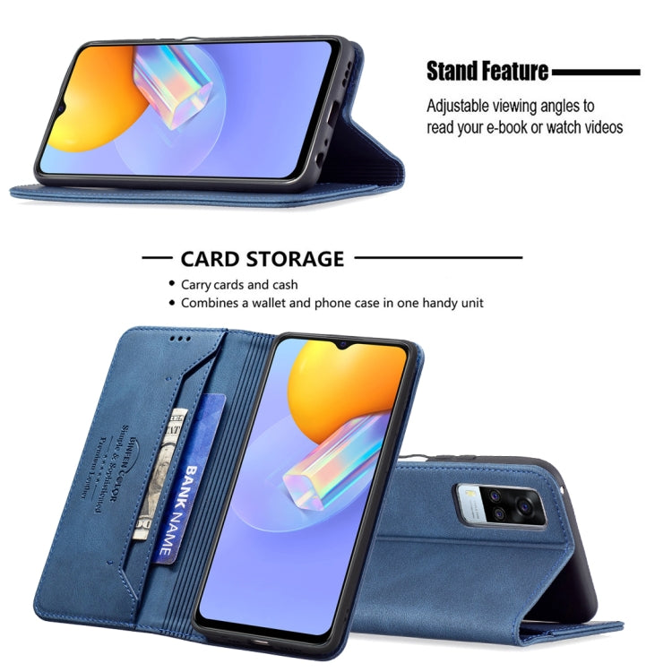 For vivo Y51 2020 / Y51a / Y51s Magnetic RFID Blocking Anti-Theft Leather Case with Holder & Card Slots & Wallet