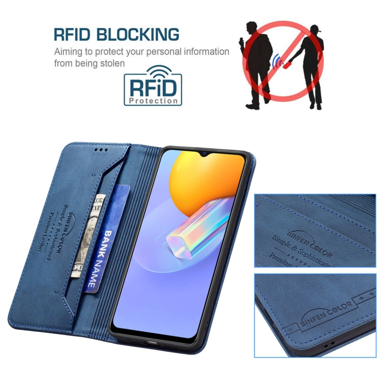 For vivo Y51 2020 / Y51a / Y51s Magnetic RFID Blocking Anti-Theft Leather Case with Holder & Card Slots & Wallet
