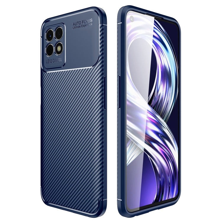 For OPPO Realme 8i Carbon Fiber Texture Shockproof TPU Case