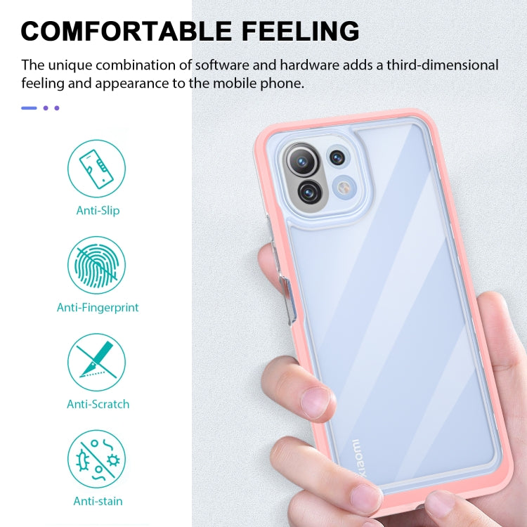 For Xiaomi Mi 11 Lite Bright Series Clear Acrylic + PC + TPU Shockproof Case