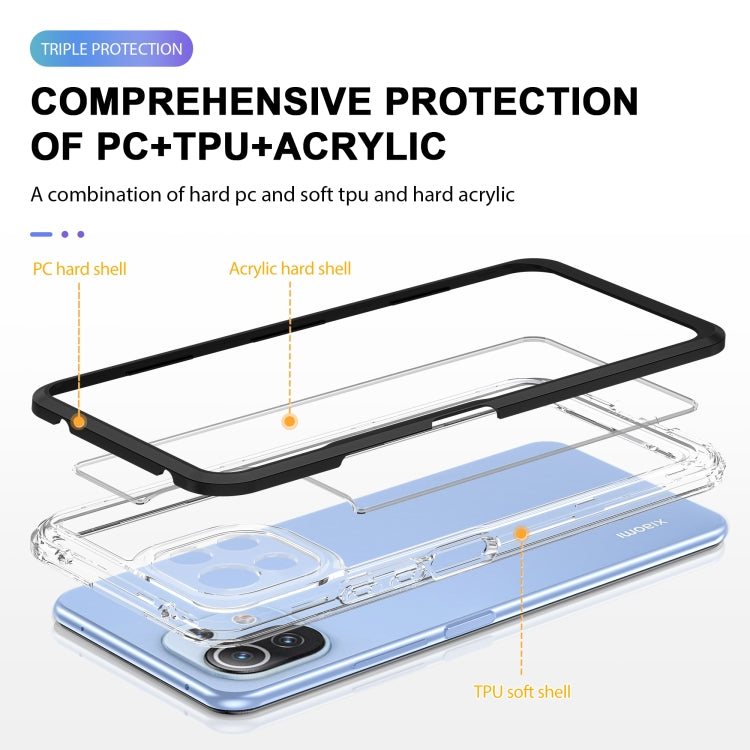 For Xiaomi Mi 11 Lite Bright Series Clear Acrylic + PC + TPU Shockproof Case