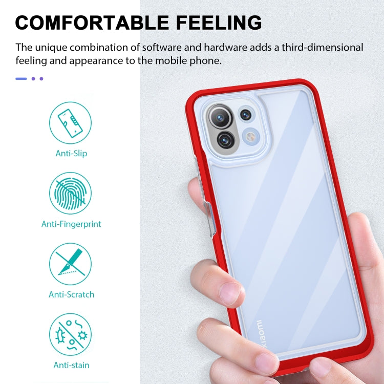 For Xiaomi Mi 11 Lite Bright Series Clear Acrylic + PC + TPU Shockproof Case