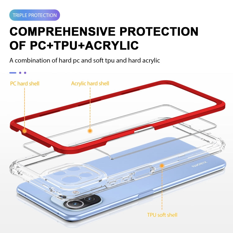 For Xiaomi Mi 11 Lite Bright Series Clear Acrylic + PC + TPU Shockproof Case