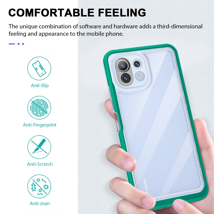 For Xiaomi Mi 11 Lite Bright Series Clear Acrylic + PC + TPU Shockproof Case