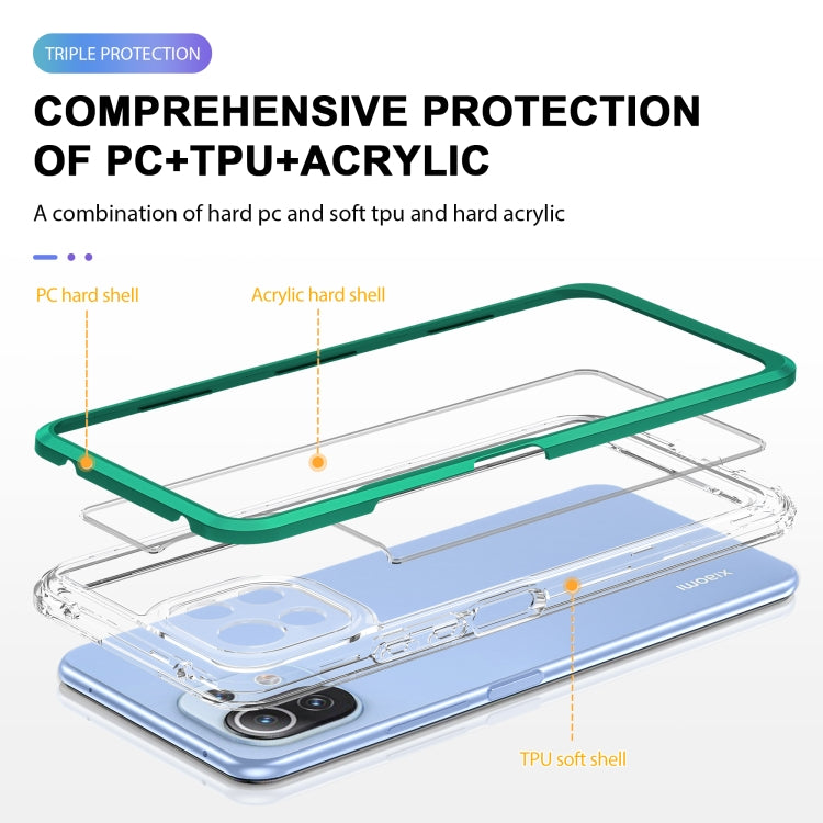 For Xiaomi Mi 11 Lite Bright Series Clear Acrylic + PC + TPU Shockproof Case